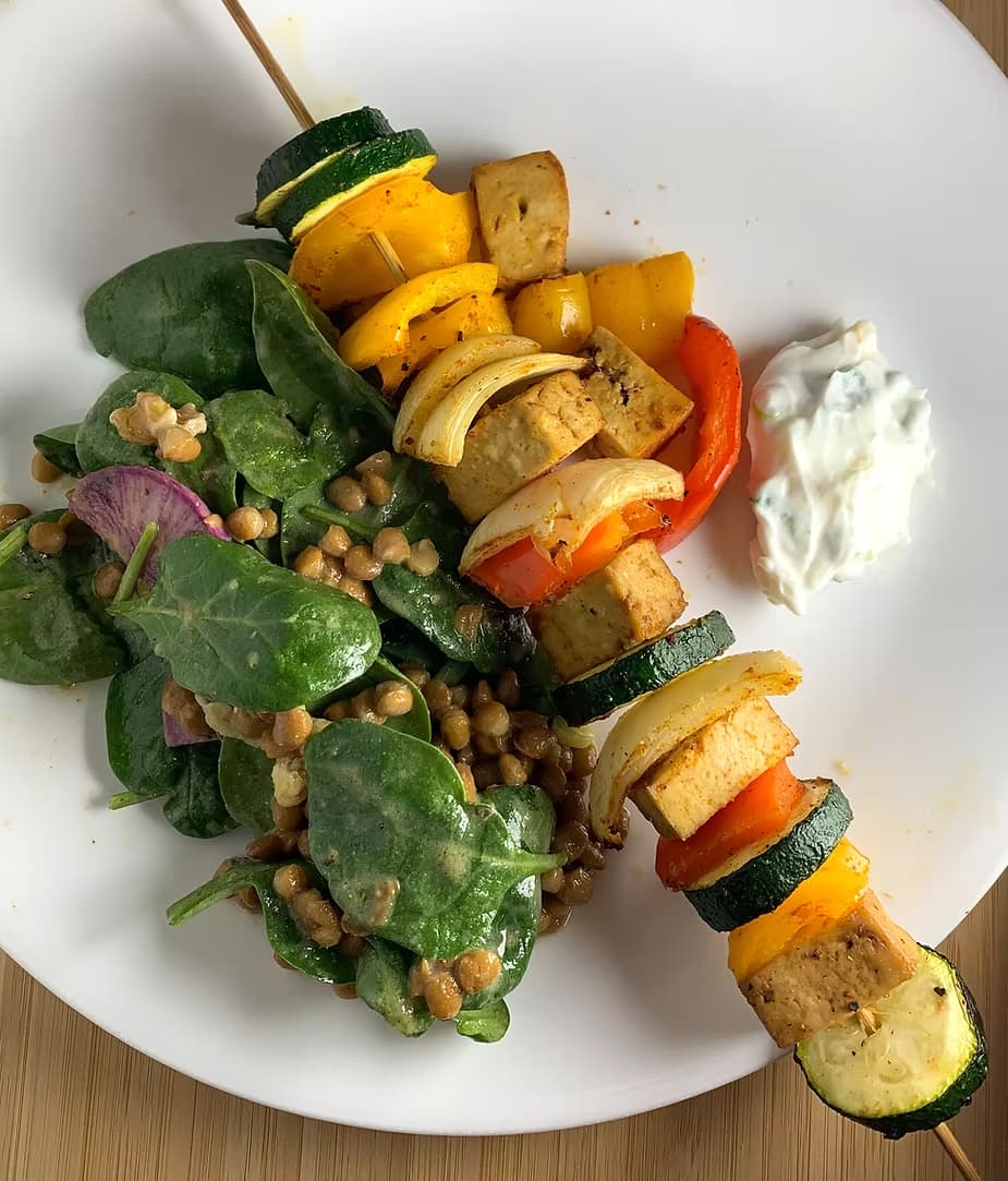 Oven-Roasted Veggie & Tofu Kabobs (MIND Diet-Friendly)