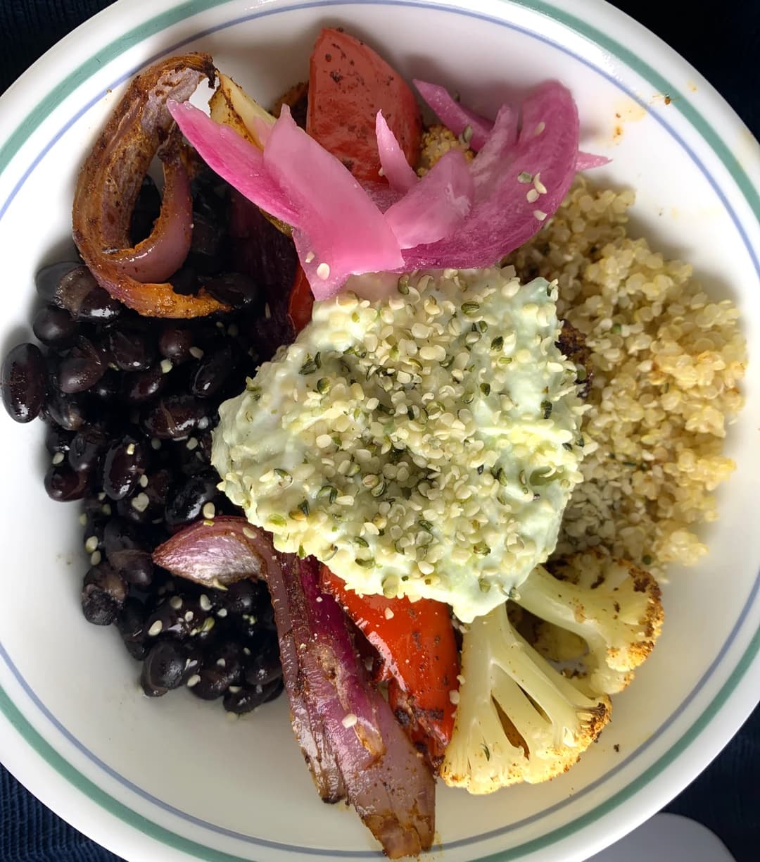 Roasted Cauliflower & Black Bean Fajita Bowls