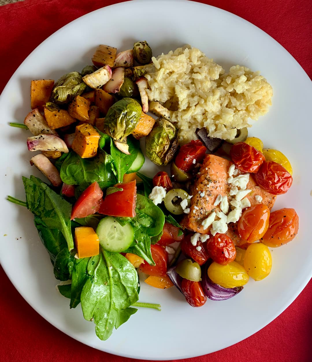 Greek Roasted Salmon with Lemon Rice