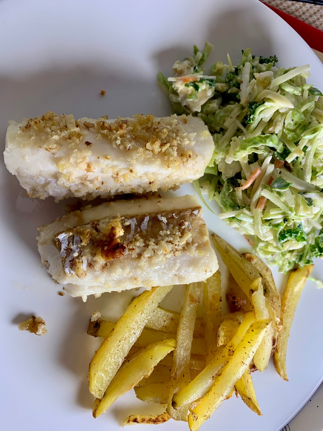 Boardwalk Sheet Pan Cod, Crispy Fries and Creamy Slaw