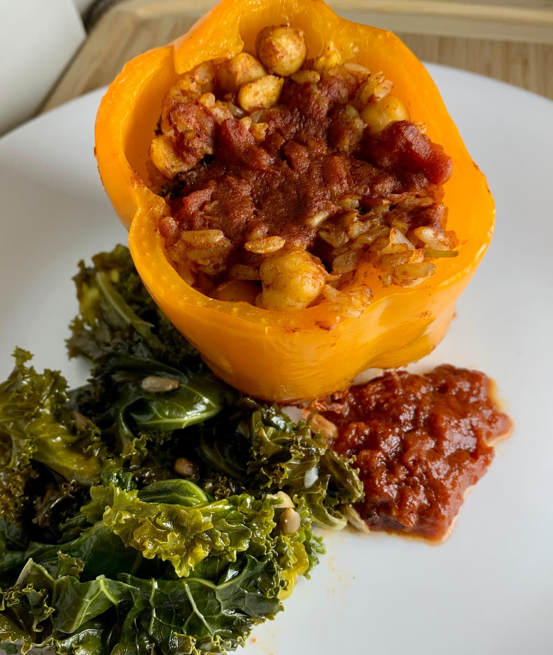 Stuffed Peppers with Chickpeas & Rice