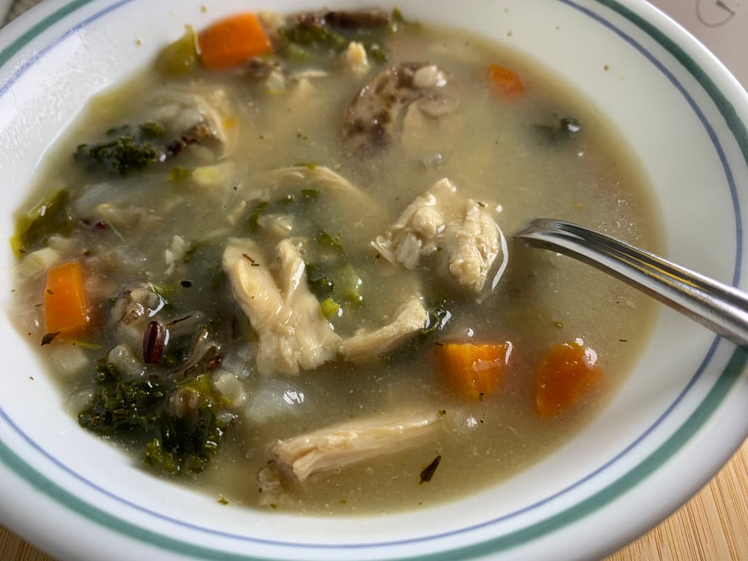 MIND Diet-Friendly Turkey and Wild Rice Soup