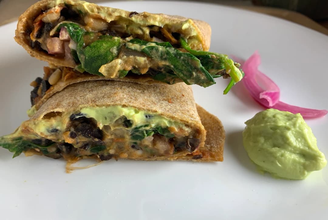 Spinach and Black Bean Burritos