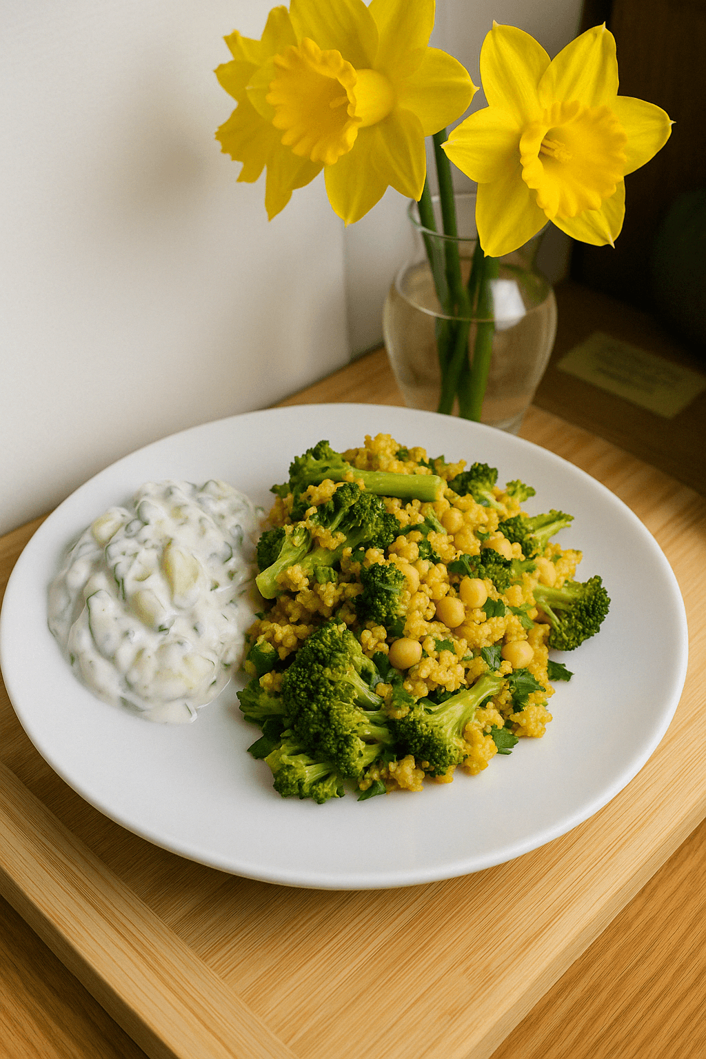 Mediterranean Spring Bulgur Pilaf with Broccoli & Lemon
